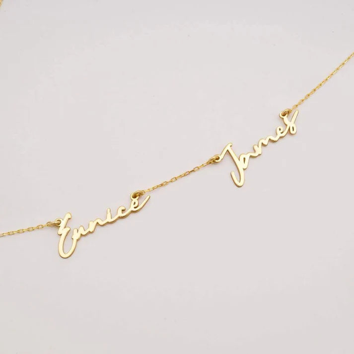 Signature Two Name Pendant